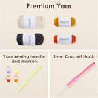 Noocro Crochet Kit Granny Square Tissue Holder, Complete DIY Kit with Detailed Instructions, Video Tutorials, for Beginners or Intermediate and Advanced Crocheters