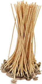 Niceme 100pcs ECO Wicks for Soy Beeswax Pearled Candles, 6” Pre-Waxed Candle Wick for Candle Making No Soot Steady Clean Burning Thick Candle Wick with Base
