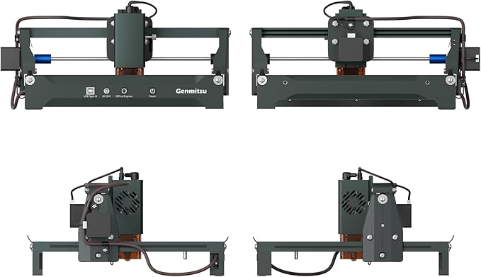 Genmitsu Laser Engraver Machine Kortek 10W, Desktop Laser Cutter, Wireless APP Supported, ±0.01mm High Precision, Portable Laser Engraving Machine for DIY Wood, Acrylic, Leather, Glass, Metal, Fiber