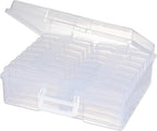 novelinks Transparent 4" x 6" Photo Organizers and Photo Storage Box with Handle, 16 Inner Photo Cases, Portable Picture Organizers & Photo Storage Containers (Clear)