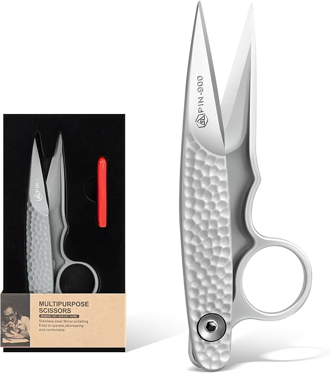 Premium Fabric Scissors for Cutting Clothes, Small Multi-Purpose Stainless Sewing Leather Dressmaking, Professional Crafting Shears Microcrystalline Steel Shears Office Cutting Tools (Silver)