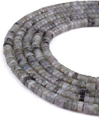 Natural Spectrolite Spacer Beads Caps Loose Semi Gemstone for Beading Jewelry Making 6mmx3mm 38cm