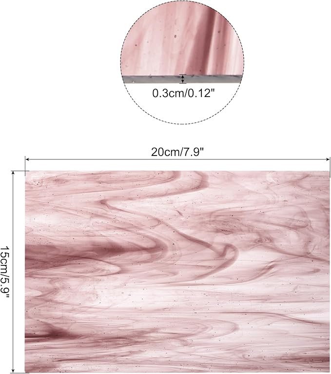 MECCANIXITY Stained Glass Sheet Mosaic Tile 7.9 Inch x 5.9 Inch Light Brown Stained Glass Sheets for Crafts DIY, Art Project