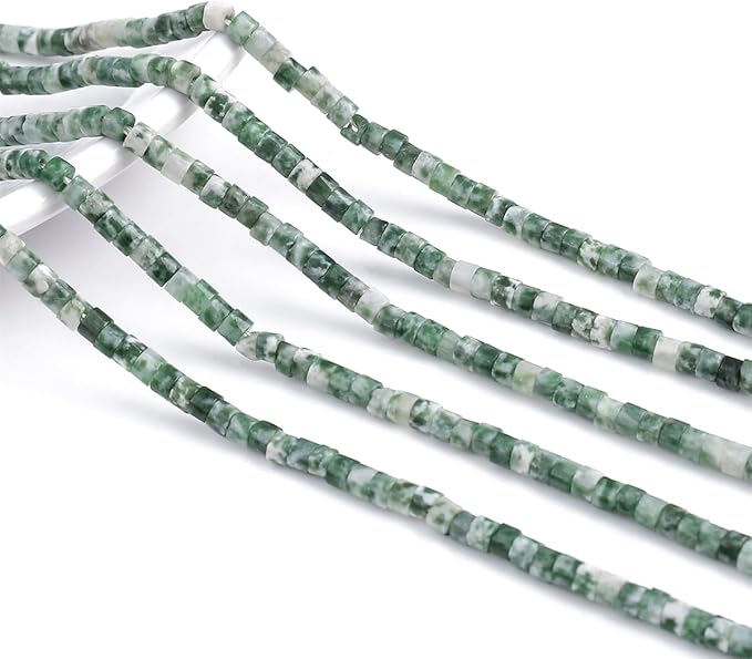 Natural African Jade Spacer Beads Caps Flat Round Loose Beads for Beading Jewelry Making 3mmx2mm 38cm