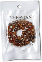 45PCS 8mm Coffee Dragon Vein Agate Gemstone Round Loose Beads for Jewelry Making 1 Strand 15"