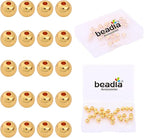 18K Gold Plated Round Spacer Beads 6mm 30pcs for Jewelry Making Findings Non Tarnish