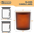 10 OZ Thick Candle Jars for Making Candles 15 Pcs, Empty Jars with Wood Lids for Candle Making, Sample Container, Frosted Brown