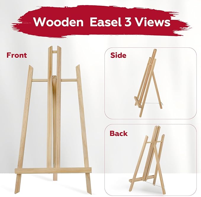 10 Pack 16 Inch Wooden Easel Stand, Portable A-Frame Tabletop Display Easel for Painting, Canvas, Photos, Signs, Art Easel for Kids, Students, Beginners, Artists - Compact & Lightweight