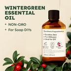 KUKKA Wintergreen Essential Oils - 3.40 Fl Oz - for Hair, Skin, Diffuser, Aromatherapy & DIY Soap Making Scent
