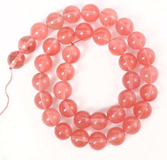 45pcs 8mm Natural Stone Beads Watermelon Crystal Beads Crystal Gemstone for Jewelry Making, DIY Bracelet Necklace