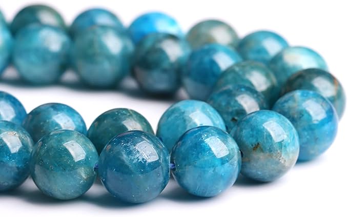 8MM 46PCS Natural Stone Blue Apatite A Grade Loose Beads for Jewelry Making DIY Bracelet