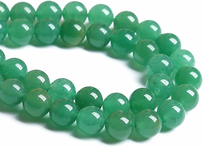 75PCS 10MM Natural Stone Green Aventurine Gemstone Loose Beads for Jewelry Making DIY Bracelet