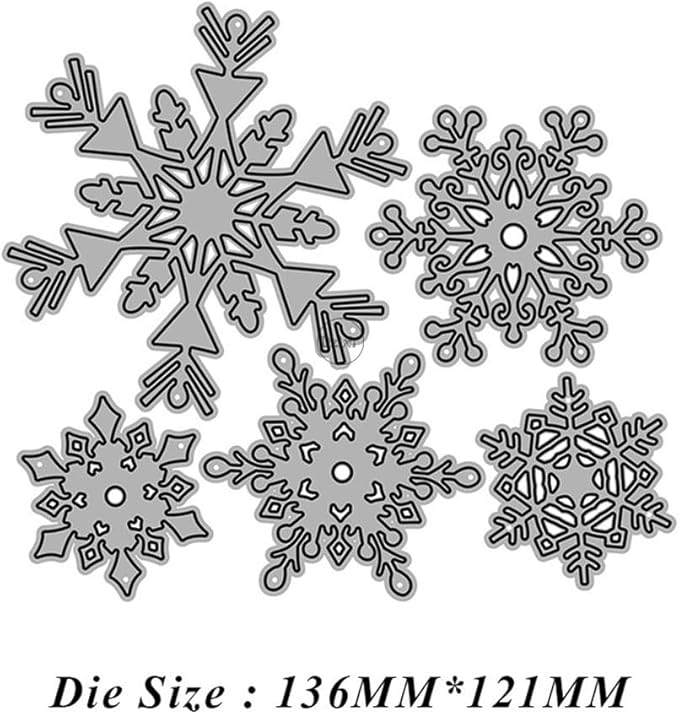 DzIxY Christmas Hollowout Snowflakes Metal Cutting Dies for Card Making Kit Embossing Paper Die Cuts Set Scrapbook Stencils Supplies Machine Templates
