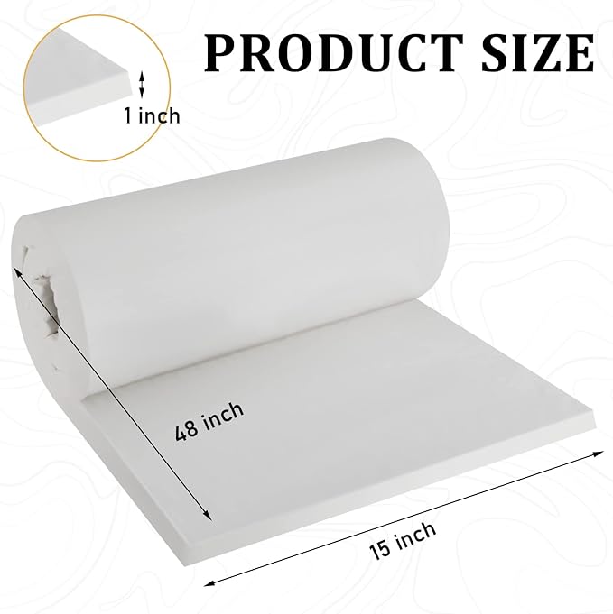 Amylove 2 Pcs Ceramic Fiber Insulation Blanket 48 x 16 x 1 Inch High Density Heat 2600f High Temperature Insulation for Stoves, Kilns, Forges, Fire Bricks, Boilers, Pizza Ovens