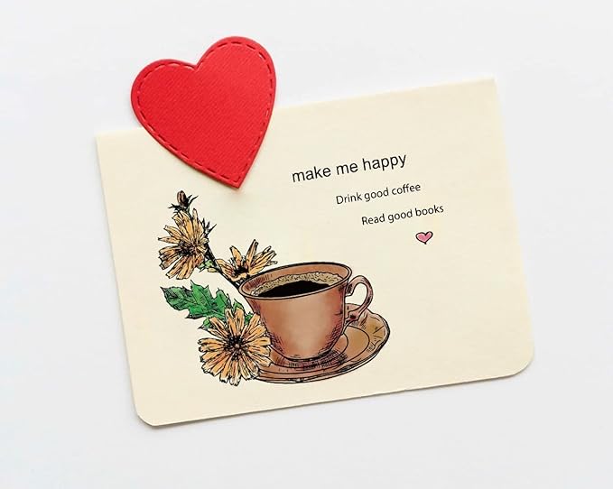 Flower Clear Stamps with Sentiment Words for Card Making and Photo Album Decorations, Coffee Heart Book Clear Rubber Stamps for Card Making Decoration and DIY Scrapbooking