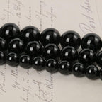 45pcs 8mm Natural Stone Beads Black Onyx Agate Beads Energy Crystal Power Gemstone for Jewelry Making, DIY Bracelet Necklace