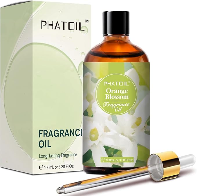 PHATOIL Orange Blossom Fragrance Oils for Aromatherapy, 3.38FL.OZ Diffuser Oils for Home, Perfect for Aromatherapy, Humidifiers, Yoga, DIY Candle and Soap Making - 100ml