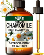 KUKKA Roman Chamomile Essential Oils - 4 Fl Oz - for Hair, Skin, Diffuser, Aromatherapy & DIY Soap Making Scent