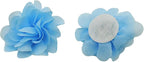 20 PC Light Blue Chiffon Flower Lace Fabric Flowers Sewing Fabric Appliques 2 Inch