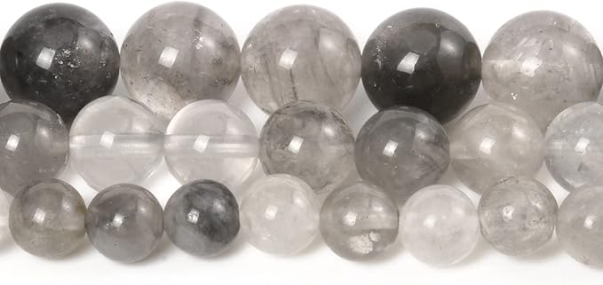 45pcs 8mm Natural Stone Beads Greystone Crystal Beads Energy Crystal Power Gemstone for Jewelry Making, DIY Bracelet Necklace
