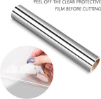 TECKWRAP Silver Chrome Vinyl Permanent Adhesive Silver Permanent Vinyl 1ftx5ft