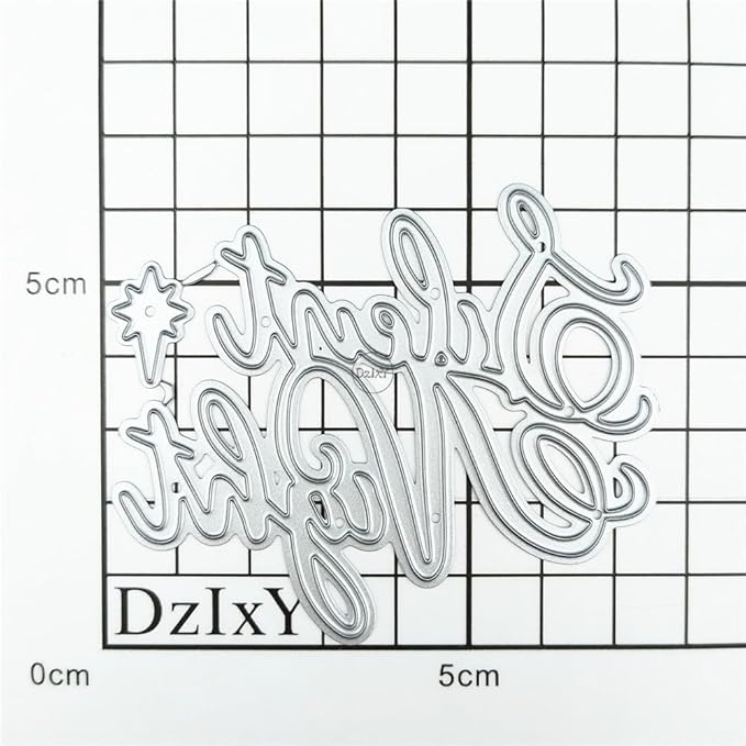 DzIxY Christmas Words Silent Night‌ Metal Cutting Dies for Card Making Kit Embossing Paper Die Cuts Set Scrapbook Stencils Supplies Machine Templates