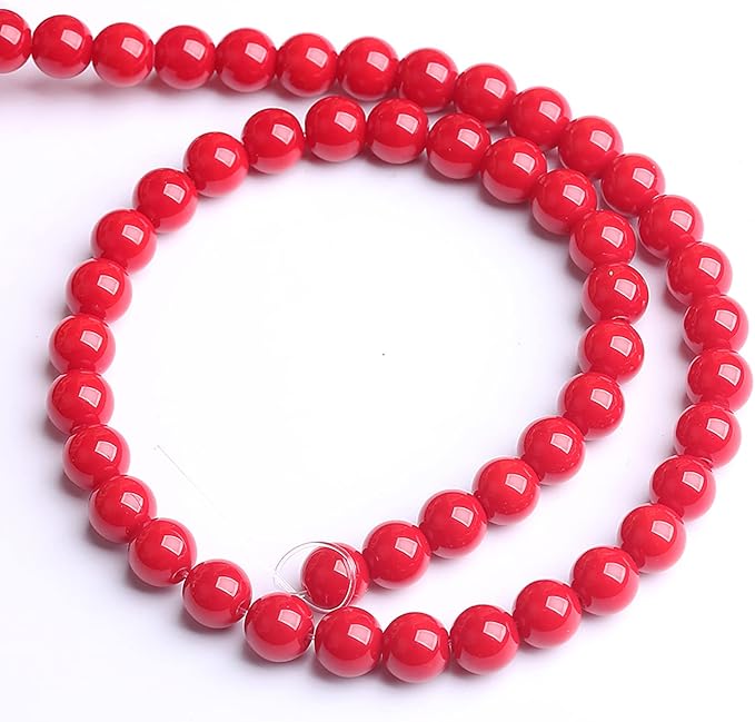 120PCS 6MM Red Glass Round Spacer Loose Beads for Jewelry Making DIY Bracelet Necklace