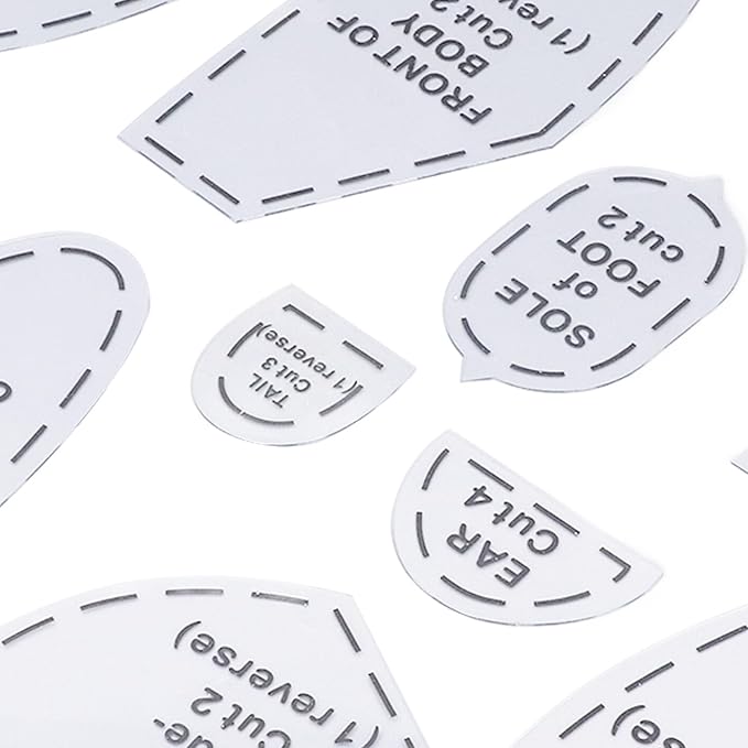 Keenso 10pcs Memory Bear Sewing Patterns Template,Bear Sewing Template Set for Sewing (L 15inch)