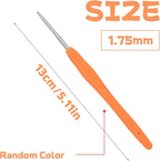 1.75 mm Crochet Hook, Ergonomic Handle for Arthritic Hands, Extra Long  Knitting Needles for Beginners and Crocheting Yarn (1.75 mm)