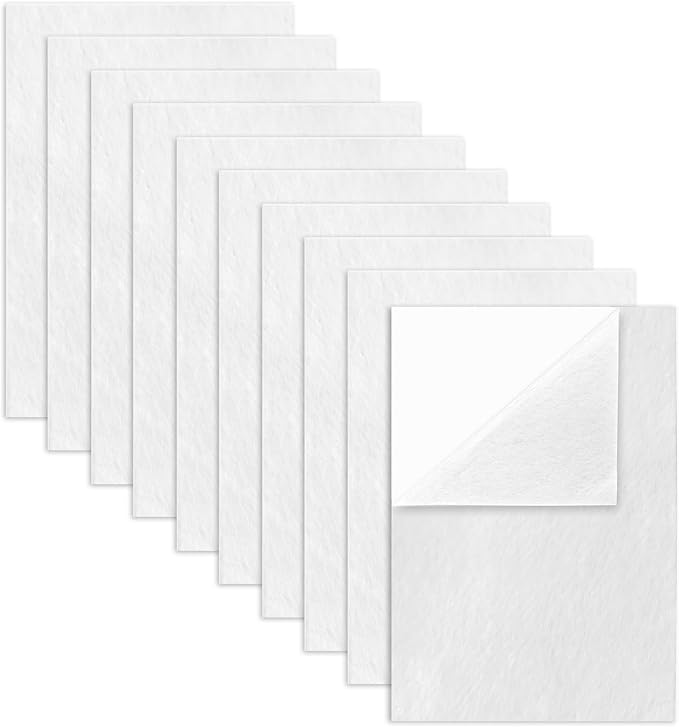 10 Pack Self Adhesive Felt Sheets - White Felt Fabric with Adhesive Backing - Peel and Stick Felt Sheet for Arts Crafts DIY and Decorations - A4 Size(8" x 12")
