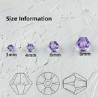 100pcs 8mm Bicone Glass Crystal Beads for Jewelry Making, Faceted Bicone Glass Spacer Beads for Bracelet Earring Necklace DIY Craft(Crystal Purple)
