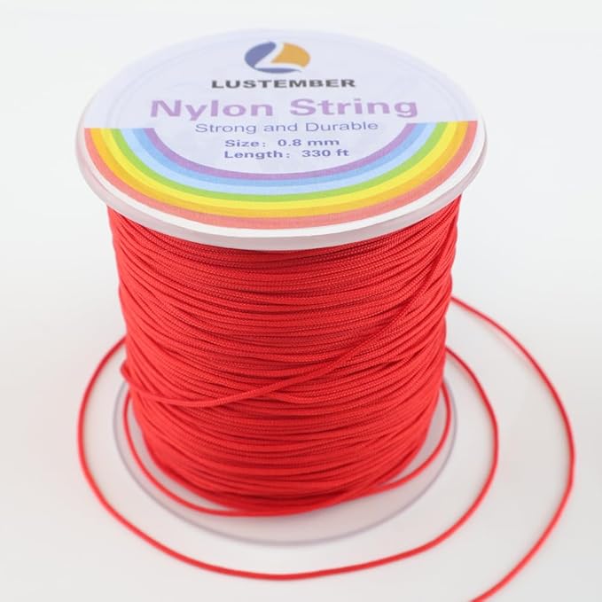 0.8mm Nylon String, Strong Bracelet String, Durable Nylon Cord for Jewelry Making, Bracelets, Beading, Necklaces, Rattail Braiding, Kumihimo, Wind Chimes, Blinds and Handicrafts