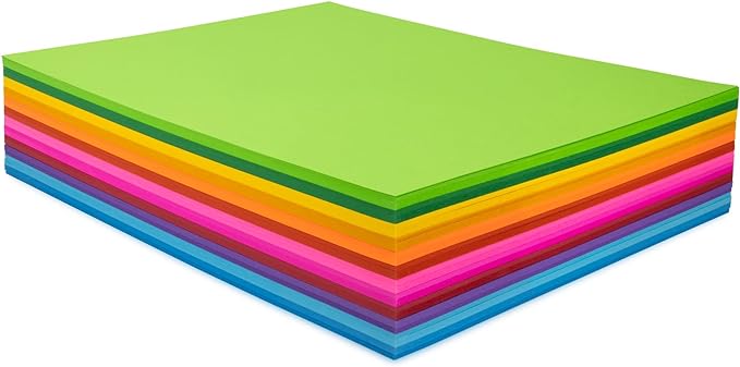 Hygloss Bright Colored Cardstock - 8.5x11-Inch, 12 Assorted Colors, 144 Sheets, 65 lb/ 176 gsm, Fade-Resistant, Acid-Free Color Card Stock Paper