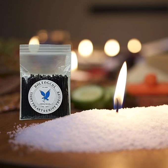 Pearled Candle Extra Wicks 200 Pack for Pearled Candle Making - 2 Inch Black Cotton Candle Wicks for Candle Making DIY