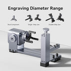 LONGER Rotary Extender (with Riser) is Ideal for Engraving Cylindrical, Wine Glass, and Irregular Objects. Compatible with Nano, Nano Pro, Ray5, B1, and Most Other Laser engravers.