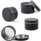 EricX Light Candle Tin 24 Piece, 4 oz, for Candle Making, Black