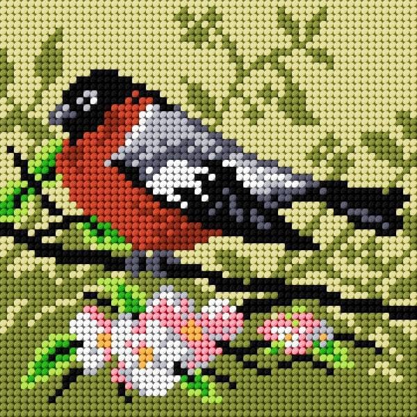 Wizardi Needlepoint Canvas for halfstitch Without Yarn On a Branch of Apple Tree 2049D Orchidea