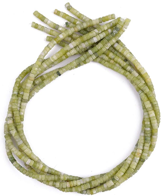 Natural Taiwan Jade Spacer Beads Caps Loose Semi Gemstone for Beading Jewelry Making 4mmx2mm 38cm