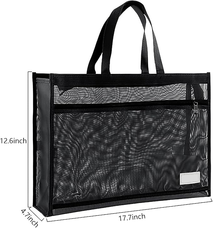 Art Portfolio Bag 18 x 12 Inch, Poster Storage Bag with Handle and Zipper Organizer Transparent Bag for Posters Board, Painting Book, Bulletin Boards, Watercolor Sketchbook