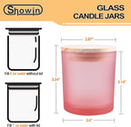 8 OZ Thick Candle Jars for Making Candles 15 Pcs, Empty Jars with Wood Lids for Candle Making, Sample Container, Frosted Pink