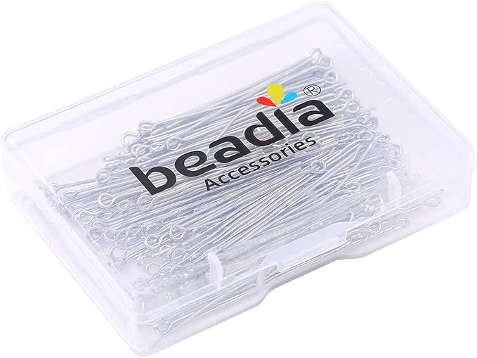 Platinum Plated Open Eye Pins Non Tarnish 40mm 150pcs for Jewelry Making Findings