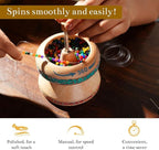 SHOP LC DELIVERING JOY Bead Spinner for Jewelry Making - Necklace Bracelet Maker with Big Eye Beading Needle and 3 mtr Wire Pinewood Wooden Birthday Gifts for Women- Turquoise & Red