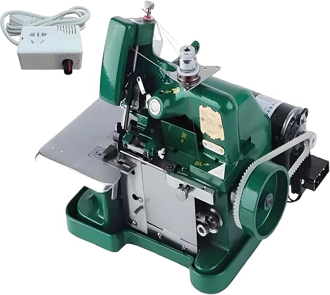 High-Speed Overlock Serger Machine with Stepless Speed Adjustment,250w Motor,3000 SPM,Adjustable Stitch Length and Width,Ideal for Edging,Seaming,and Decorative Stitching Green