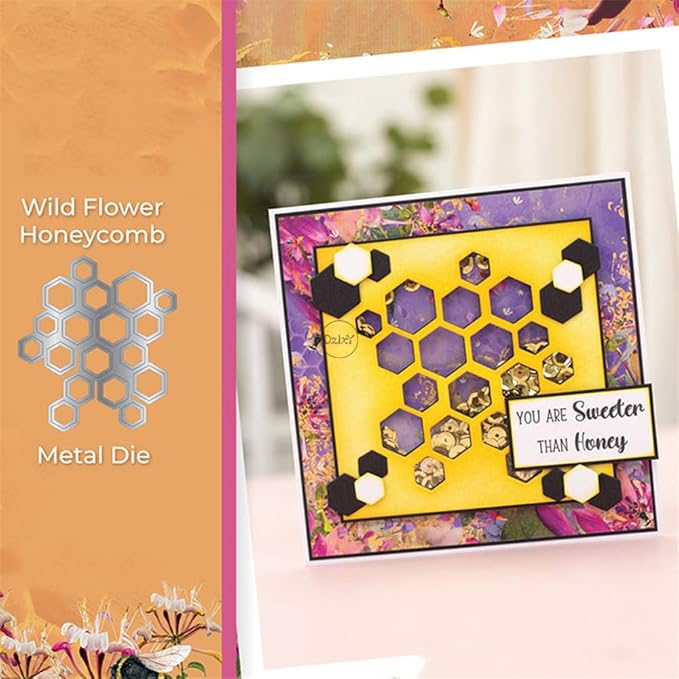 DzIxY Hollow Beehive Background Metal Cutting Dies for Card Making Kit Embossing Paper Die Cuts Set Scrapbook Stencils Supplies Machine Templates