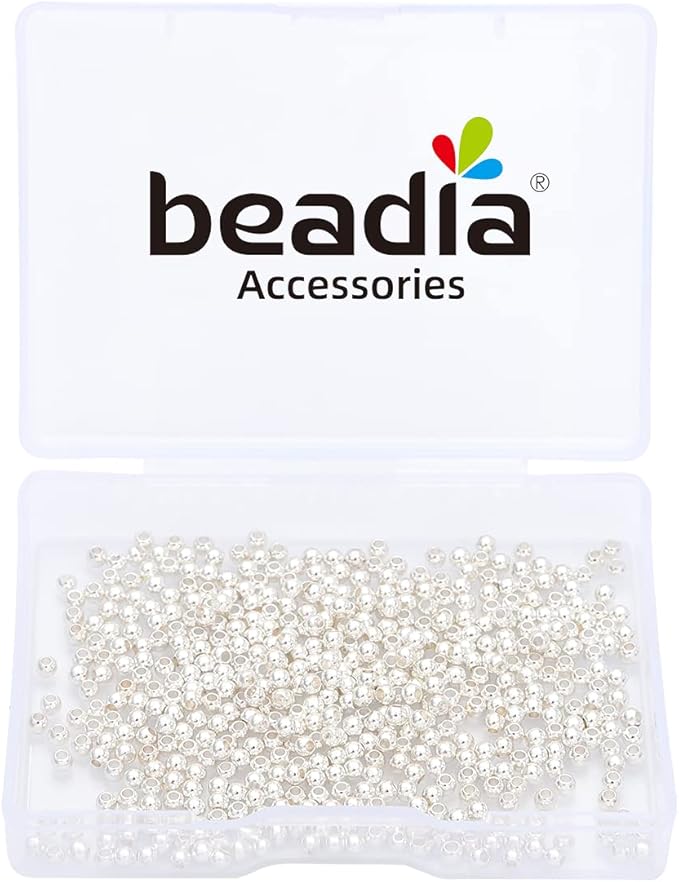 Silver Plated Round Spacer Beads 2.5mm 500pcs for Jewelry Making Findings Non Tarnish
