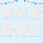 AUREUO Magnetic Mini Canvas Boards for Painting - 3 Inch 12 Pack Square, Hexagon, Circle, Star, Heart & Flower Shape Craft Art Gift, Tiny Painting Canvas Panel for Acrylic Paint & Markers