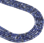 Natural Blue Sodalite Spacer Beads Caps Flat Round Loose Beads for Beading Jewelry Making 3mmx2mm 38cm