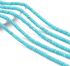 Natural Blue Turquoise Spacer Beads Caps Rondelle Disk Loose Beads for Beading Jewelry Making 4mmx2mm 38cm
