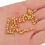 18K Gold Plated Round Spacer Beads 3mm 300pcs for Jewelry Making Findings Non Tarnish