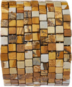 Natural Brown Picture Jasper Square Stone Beads 4x4mm 85pcs Cube Loose Semi Gemstone Beads for Jewelry Making Design